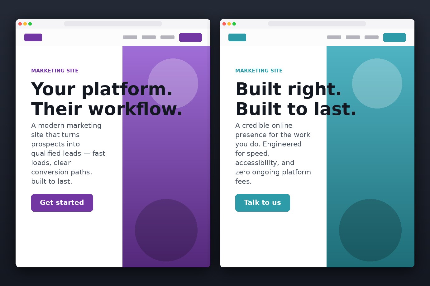 Marketing Websites &mdash; modern web presence for technology vendors and trade specialists